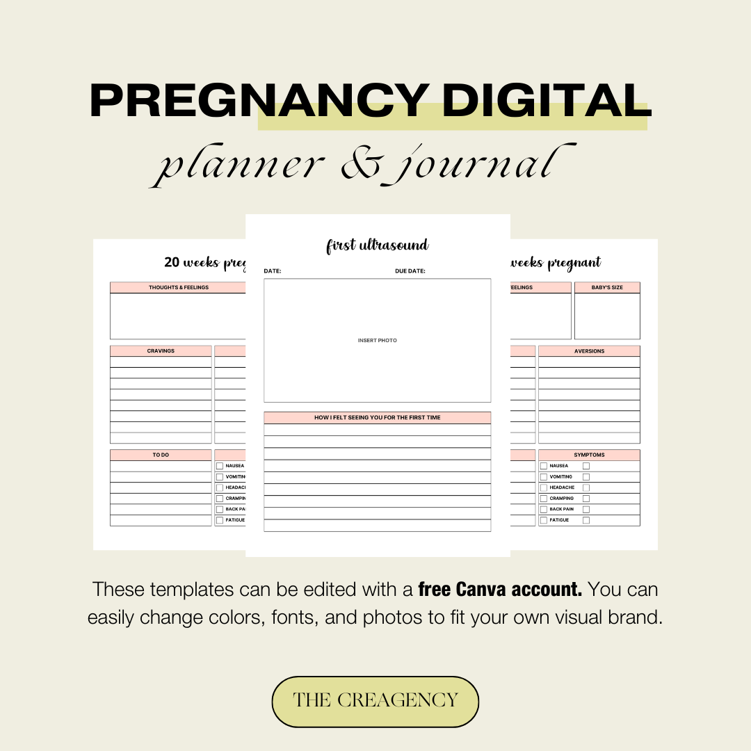 Pregnancy Planner Canva Template (PLR + MRR License)