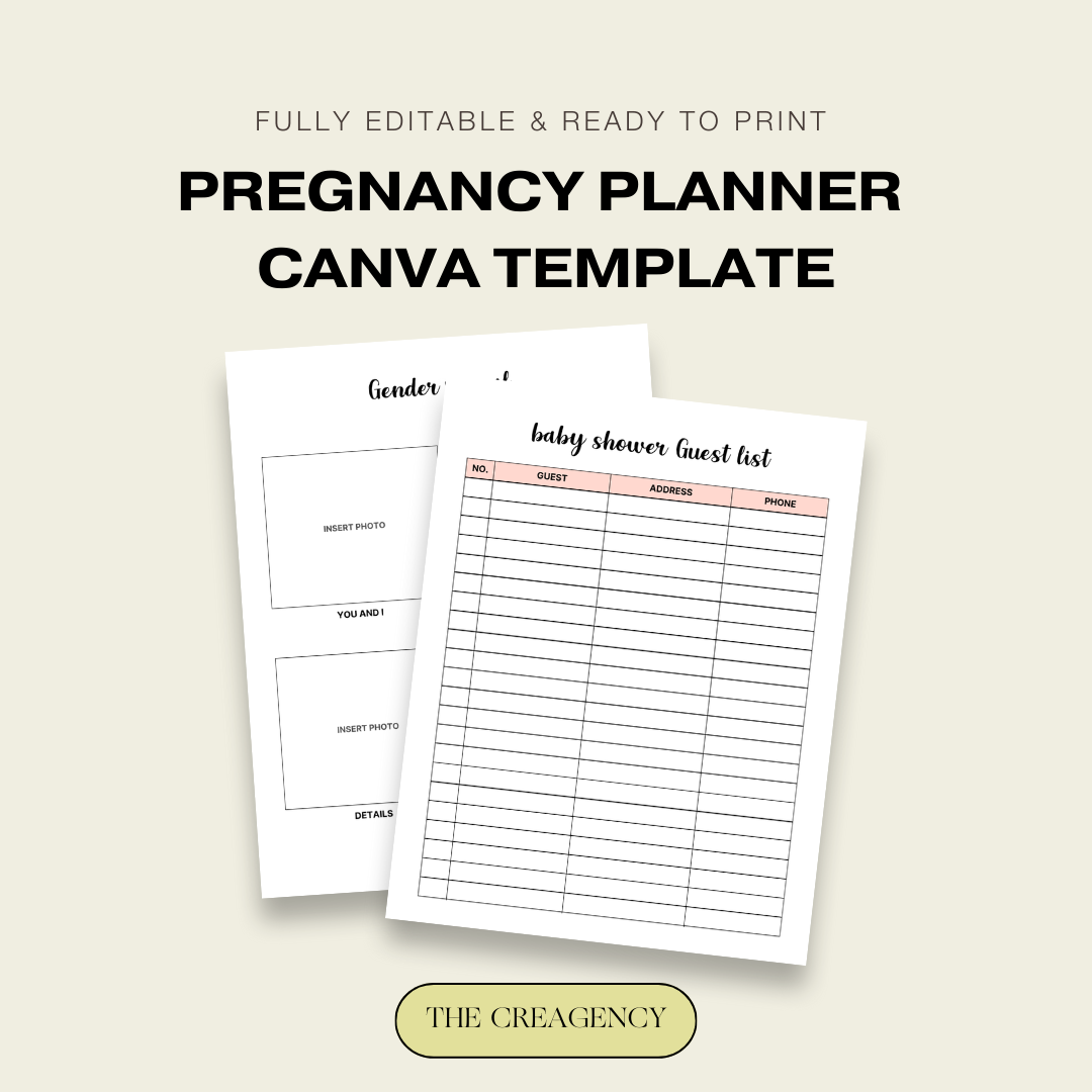 Pregnancy Planner Canva Template (PLR + MRR License)