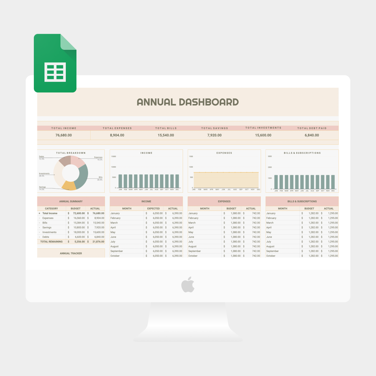 Annual Budget Spreadsheet