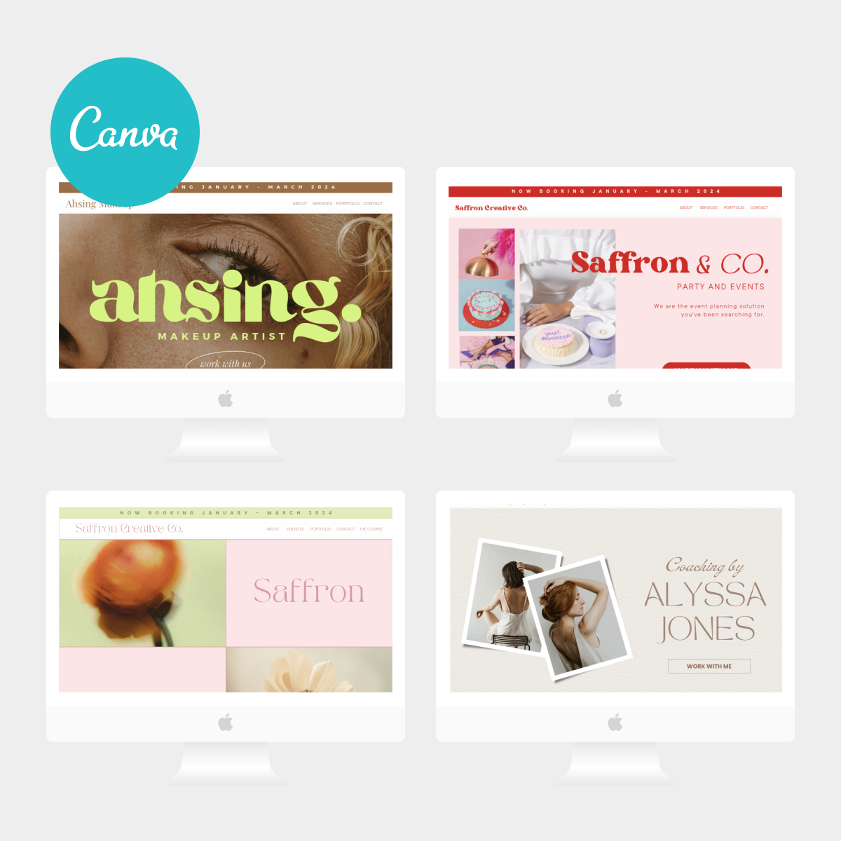 Canva Website Template Bundle (5 websites)