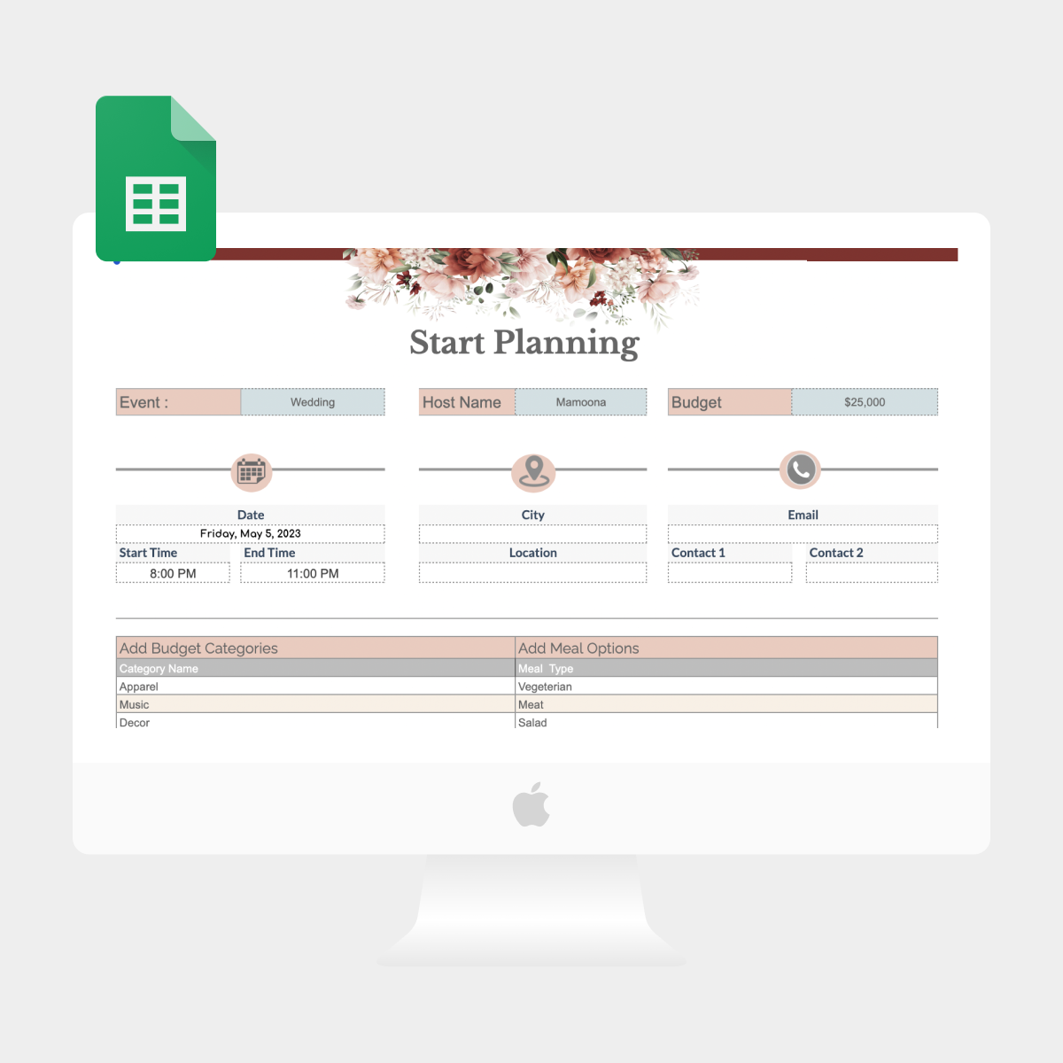 Event Planning Google Sheets Template