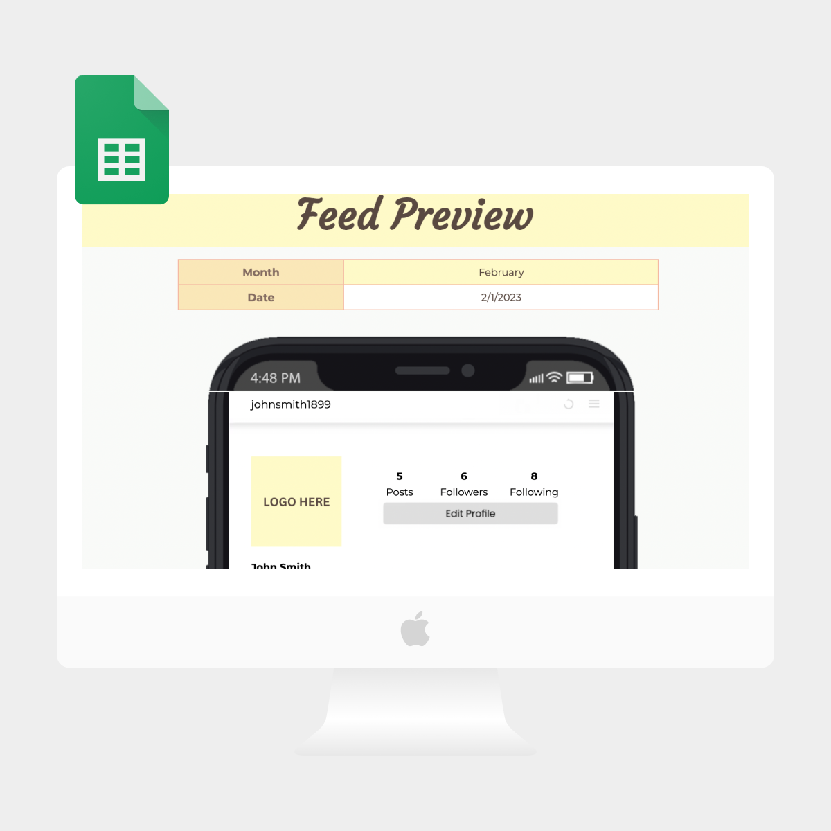 Instagram Content Planner Google Sheets Template