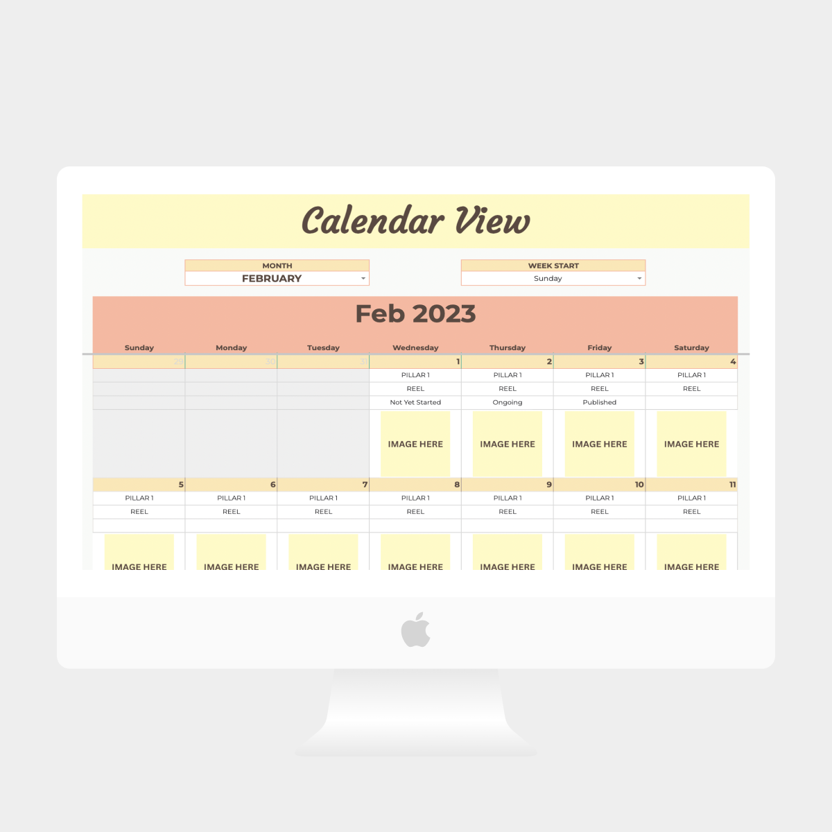 Instagram Content Planner Google Sheets Template