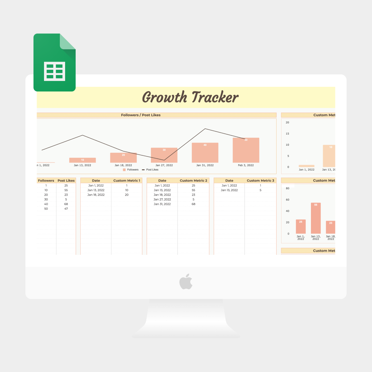 Instagram Content Planner Google Sheets Template