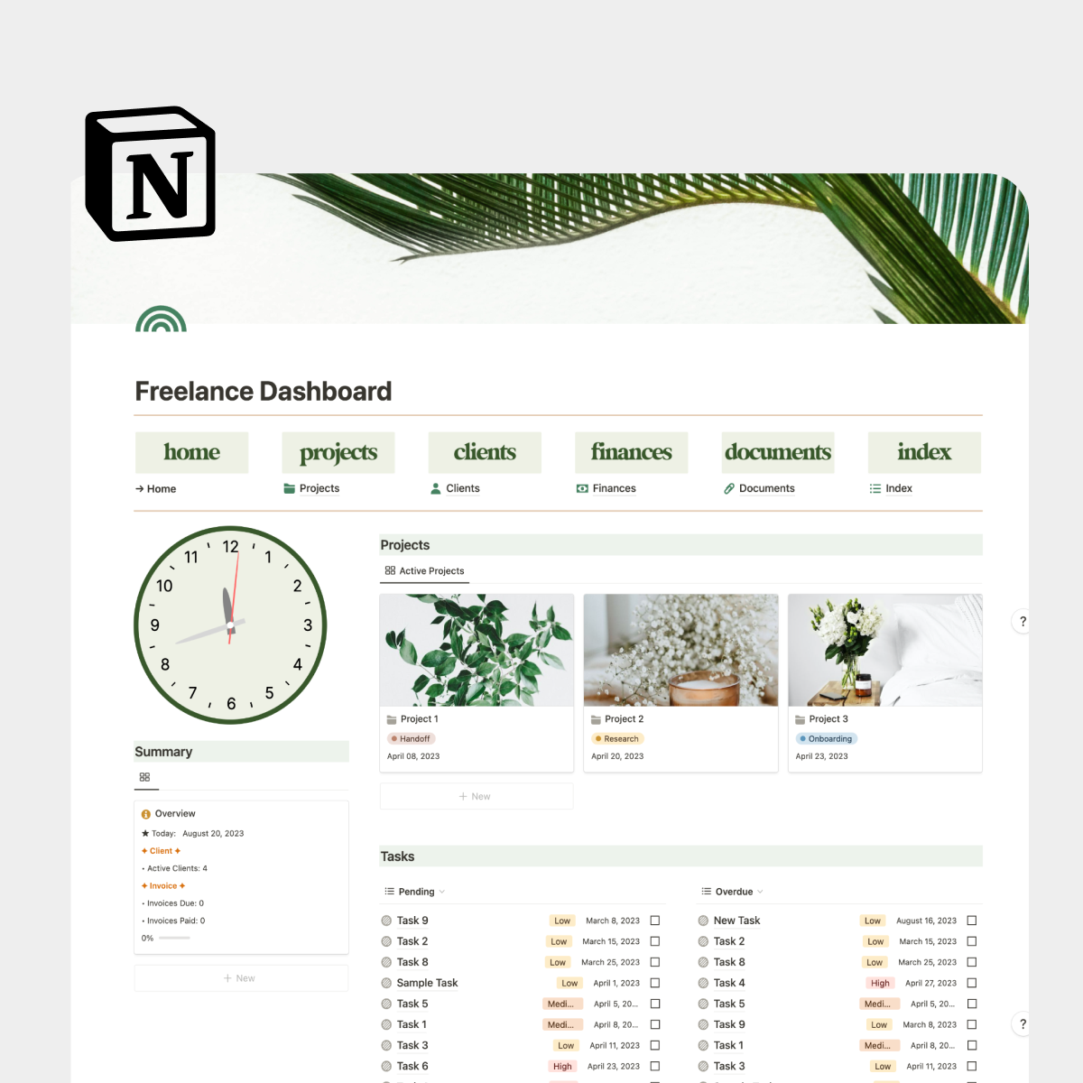 Notion Freelance Dashboard
