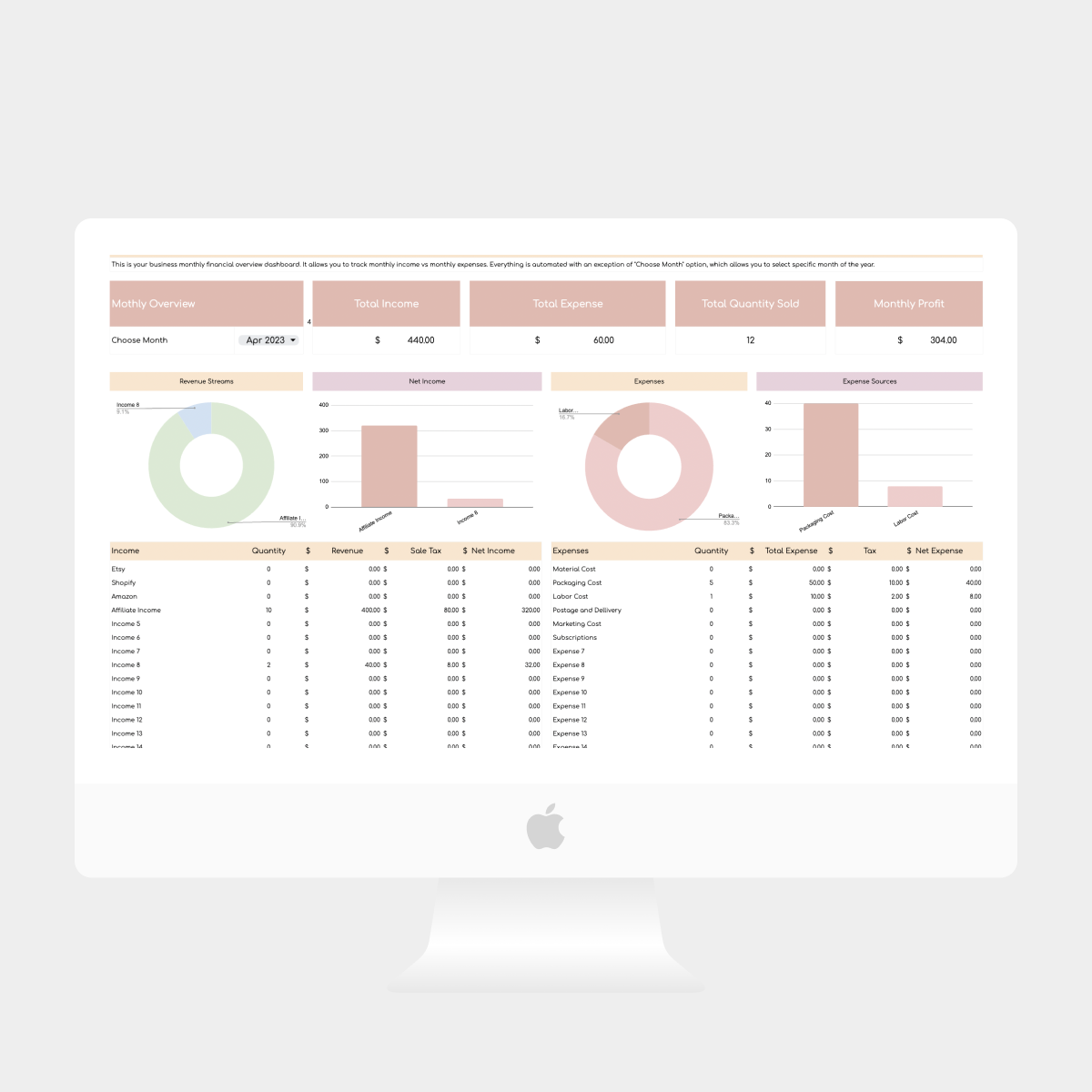 Small Business Bookkeeping Spreadsheet