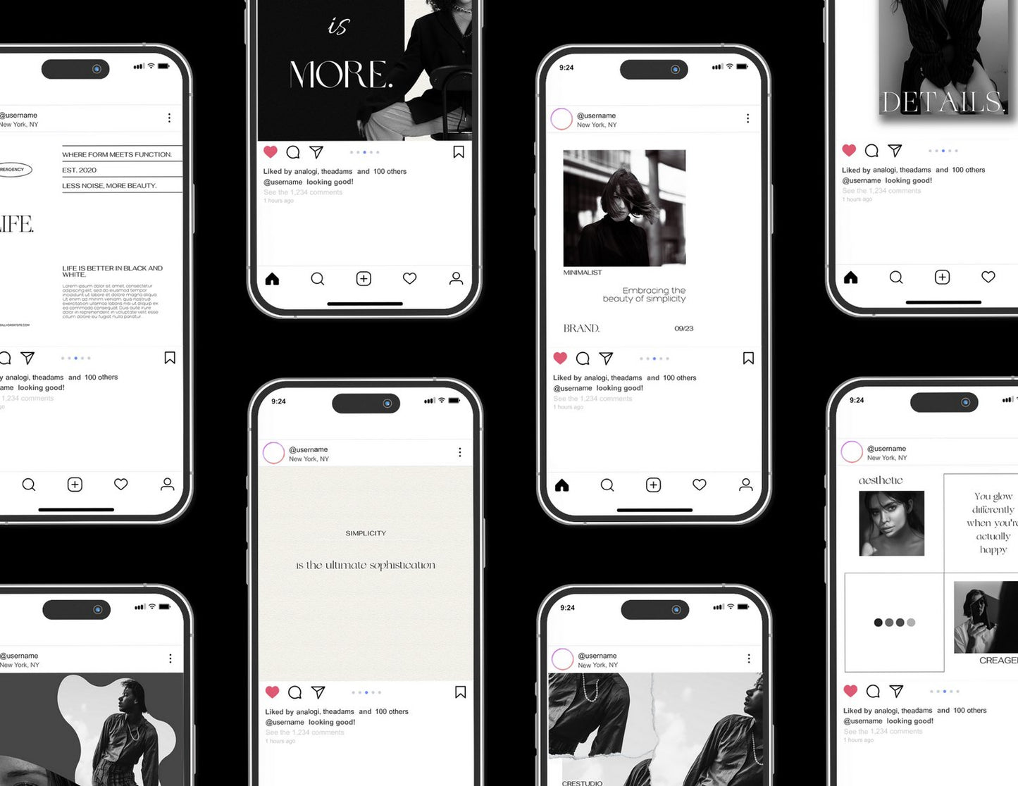 25 Editorial Minimalist Social Media Post | Canva Template - The Creagency LLC