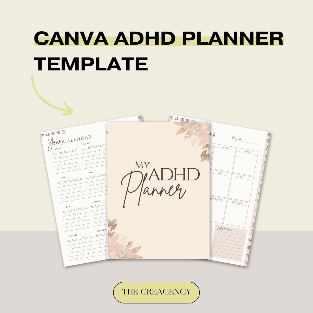 ADHD PLR Digital Planner & Journal - The Creagency LLC