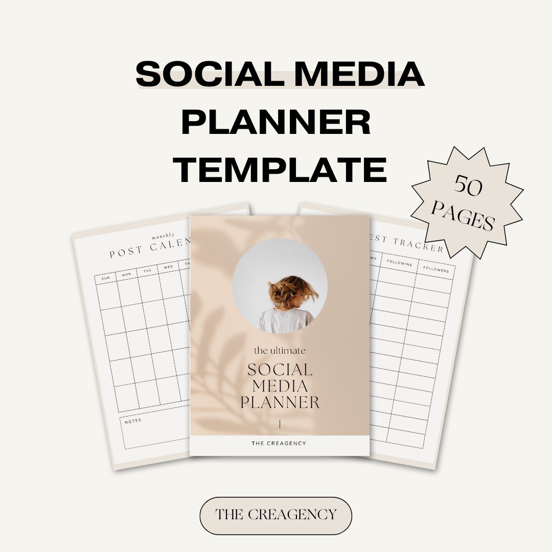Social Media Planner Bundle | Instagram Planner Printable | Digital Pinterest Planner | Blogger Planner | TikTok Planner| Facebook Marketing - The Creagency LLC