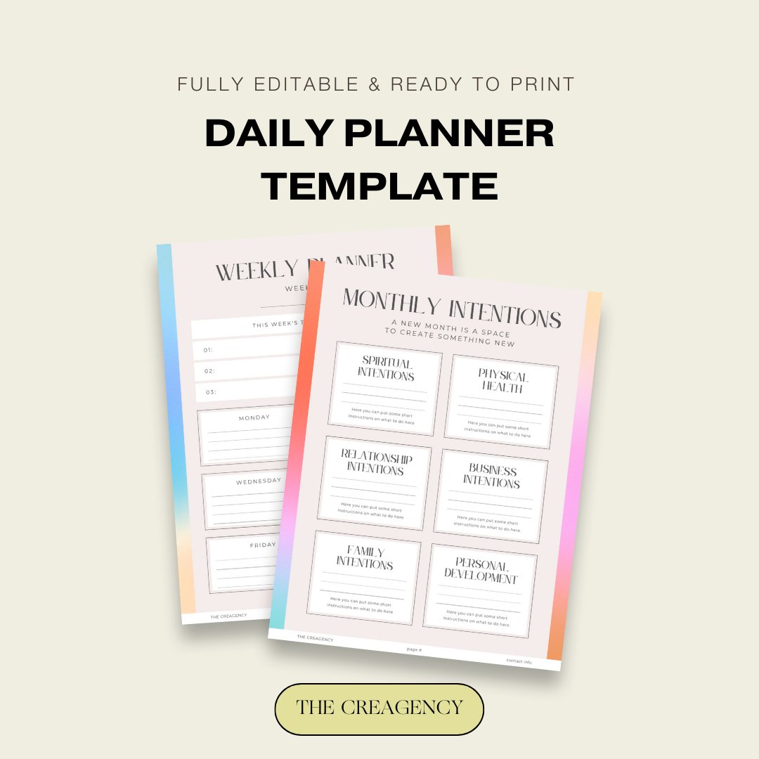 2023 60-Page Daily Planner and Journal - The Creagency LLC