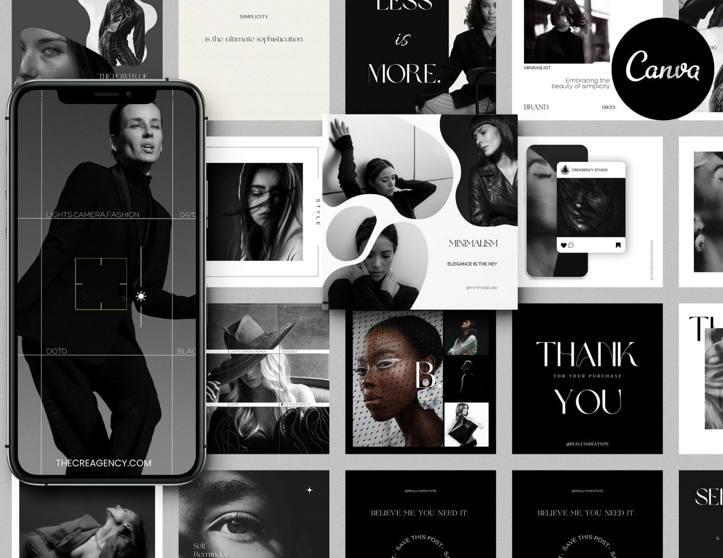 25 Editorial Minimalist Social Media Post | Canva Template - The Creagency LLC