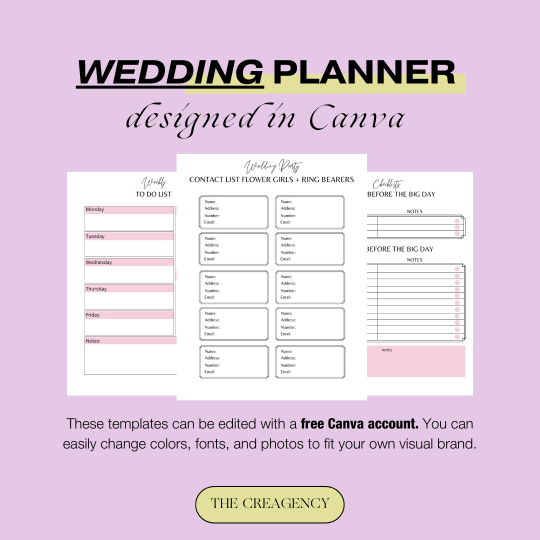 Premium All-in-One Digital Wedding Planner & Organizer - The Creagency LLC