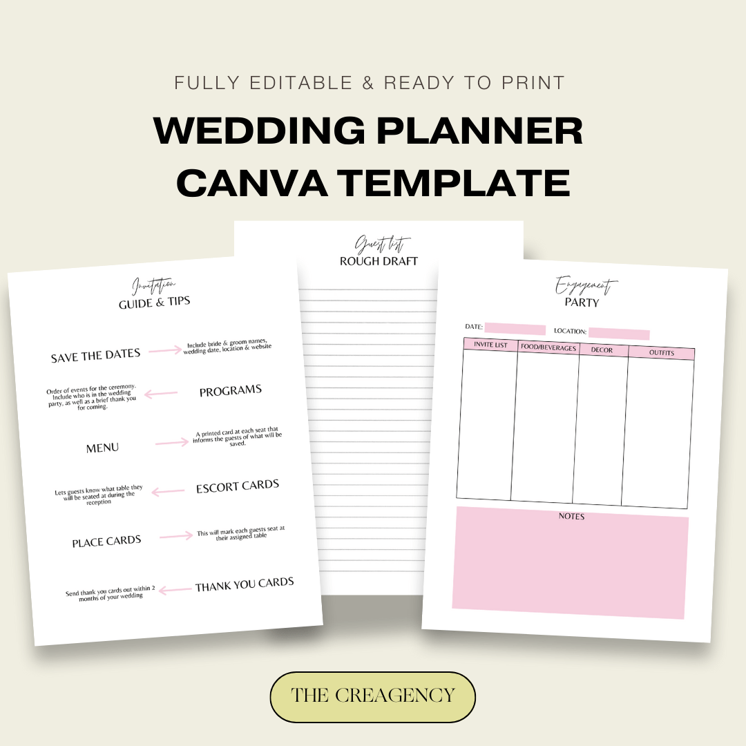 Premium All-in-One Digital Wedding Planner & Organizer - The Creagency LLC